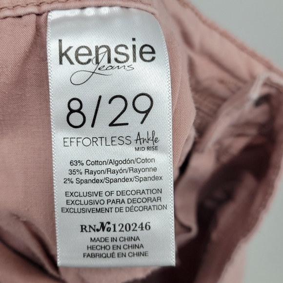Kensie jeans Womens Effortless Ankle Mid Rise Pink Denim Size 8 - Picture 16 of 16